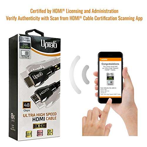 Certified HDMI Cable 6FT (HDMI 2.1 10K 8K) Ultra High Speed HDMI HDR 48Gbps eARC VRR Dolby Atmos Vision for PS5 Xbox Series X RTX 4090 Apple TV 4K Roku Fire Sony LG (6.5FT/2M) 2