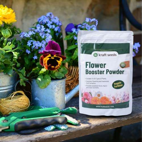 Kraft Seeds Organic Flower Booster Powder (Pack of 1, 0.9 Kg) | Growth Boosting Fertilizer | Flower Fertilizer for All Types of Plants | Beneficial Microbes for Better Flowering 4