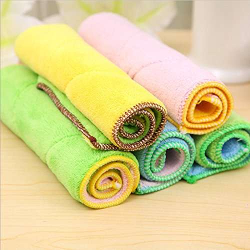 Generic 2pcs : Hippo Home 2pcs Soft Microfiber Dishcloth Absorbent Washing Dish Bowl Cloth Kitchen Clean Towels Bathroom Car Rag Thickened 1