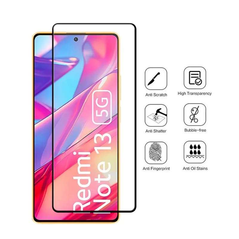 EMUNKS compatible with Redmi Note 13 5G Tempered Glass with Camera Lens Protector Screen guard(Case Friendly,2 in 1 Combo) 3