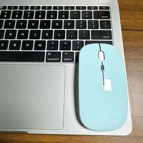 Bluetooth Wireless Mouse for Mac Laptop Chromebook Windows Desktop Computer Notebook PC MacBook iPad Pro Air, Rechargeable Wireless Mouse(Blue) 2