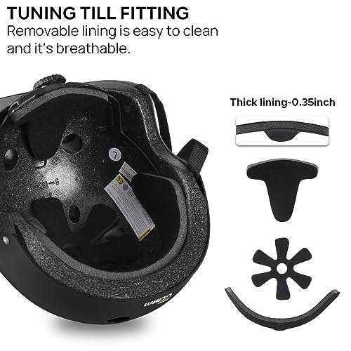 JBM Skateboard Helmet - Lightweight, Adjustable & Design of Ventilation Skate Helmet for Scooter, Roller Skate, Inline Skate 3