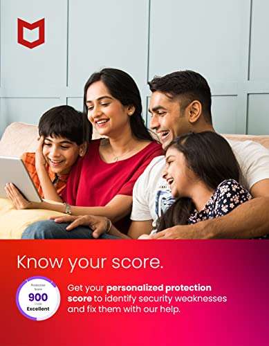 [Old Version] McAfee AntiVirus Protection Plus 2022 | 10 Device | Internet Security Software | Windows/Mac/Android/iOS | 1 Year Subscription | Download Code 5