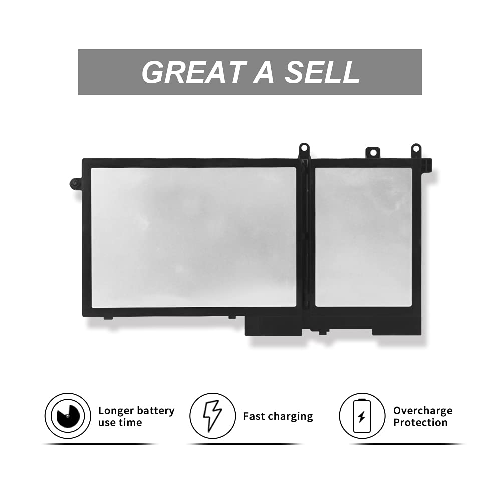 INDMIRD 93FTF Laptop Battery for Dell Latitude 5280 5480 5580 5290 5490 5590 Series Replacement D4CMT 4YFVG 83XPC 083XPC 11.4V 51Wh New 4