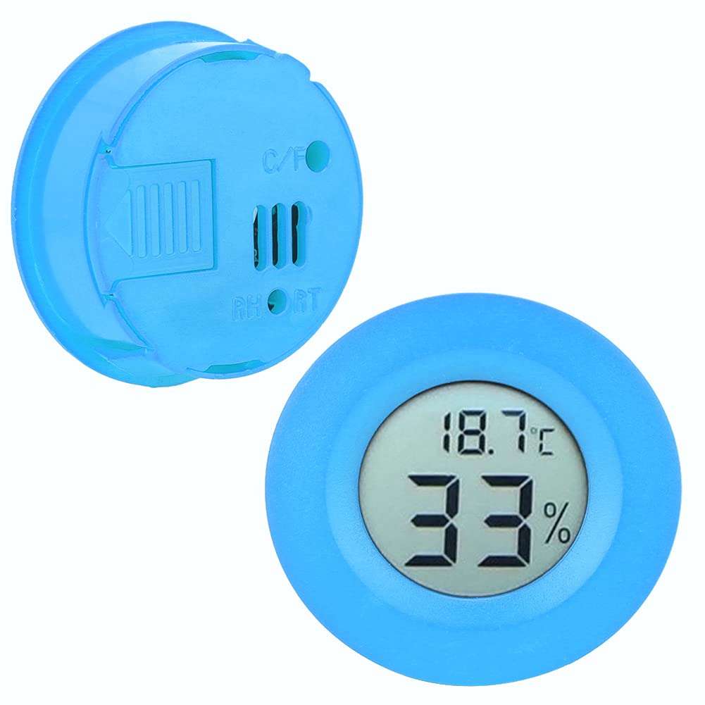 Mini Thermometer Hygrometer Humidity Digital LCD Humidity Monitor Meter Gauge Indoor Temperature Circular Embedded Digital LCD Display, -50~70 °C 10% - 99%(Blue) 6