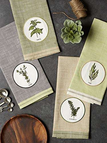 DII Fresh Herbs Kitchen Textiles, Dishtowels, 18x28, Herbal 4 Piece 2