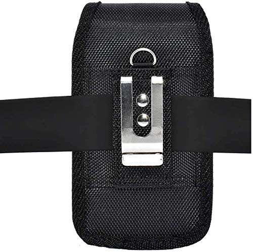 Heavy Duty Extra Large Vertical Smart Phone Case/Pouch/Holster with Belt Loop, Belt Clip and Hook-and-Loop Fastener, 5.75 x 3 x 0.75 Black 4