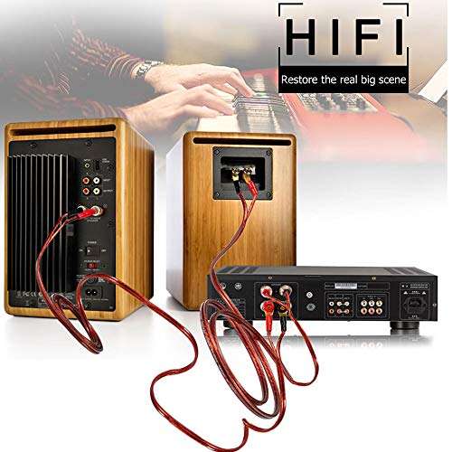 HiFi OFC Speaker Cable with Banana Plug to Y Spade Plug, 4mm Banana Plug to Fork Plug Speaker Wire Cord Jumper Cable for Speaker Amplifier -2PCS (2M) 5