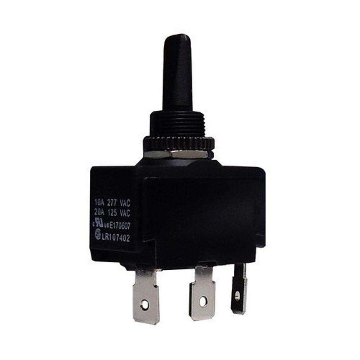 Morris 70125 Toggle Switch, Non-Metallic, Momentary Contact, SPDT, (On)-Off-(On), 3 Quick Connect Spade