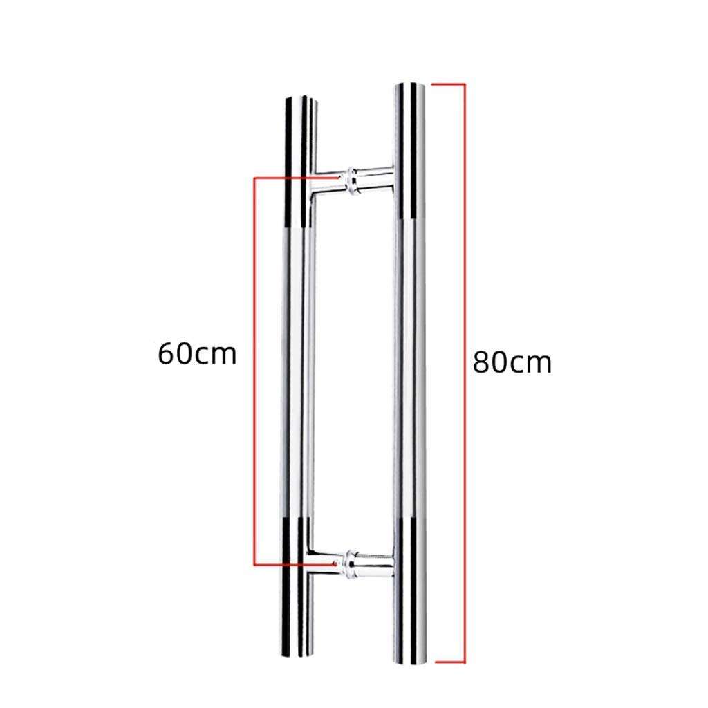 KFDQ Outdoor Indoor Universal Stair Handrail,Brushed Stainless Steel Glass Door Handle, Office Push-Pull Door Handle/Home House Wooden Door Handle, 7 Sizes,80×60cm 2