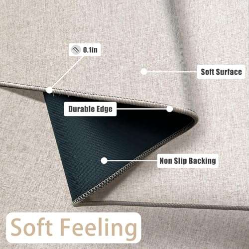 Yancorp 17"x48" Ultra Thin Long Bathroom Rugs,Low Profile Long Bath Mat Non Slip Fit Under Door Absorbent Washable Indoor Door Mat Shower Sink 3