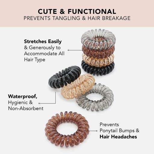 Kitsch Spiral Hair Ties, Large Plastic Open Shape Hair Clips & Large Hair Clips 4