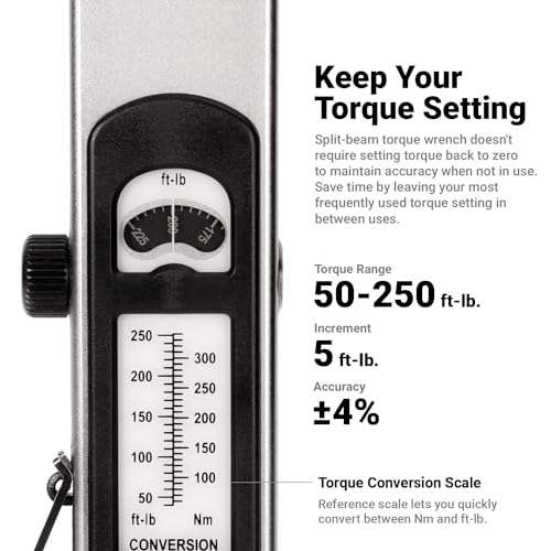Capri Tools 1/2 in. Drive Flex-Head Split Beam Torque Wrench, 50-250 ft. lbs. 2