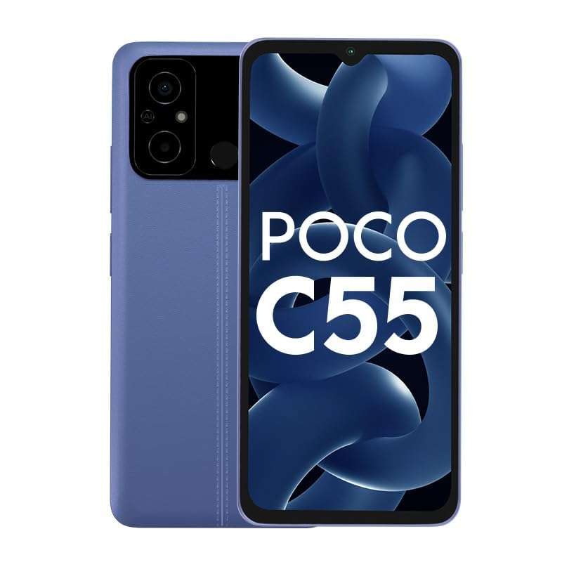 POCO C55 (Power Black, 6GB RAM, 128GB Storage)