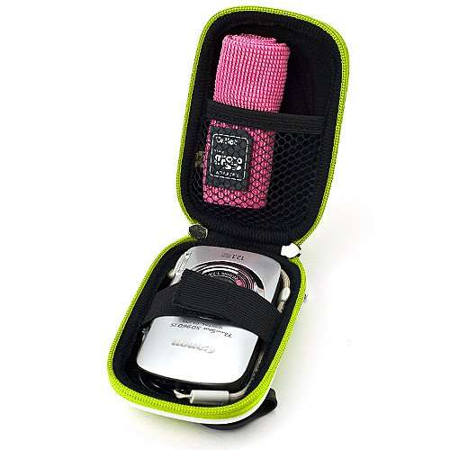 Candy Green Carrying Case for for Casio EXILIM Card EX S200 EX FH100 EX G1 EX H30 EX Z16 EX ZR10 EX ZR100 EX ZS5 EX ZS10 Point and Shoot Digital Camera Tripod and Screen Protector 6