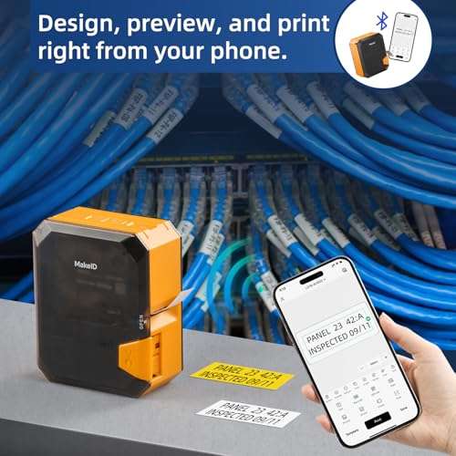 Makeid P31 Industrial Label Maker, Heavy-Duty Labeling Machine with 0.71" W x 26.24ft L Label, Ideal for Wire & Cable Marking, Fast Printing for Job Sites 3