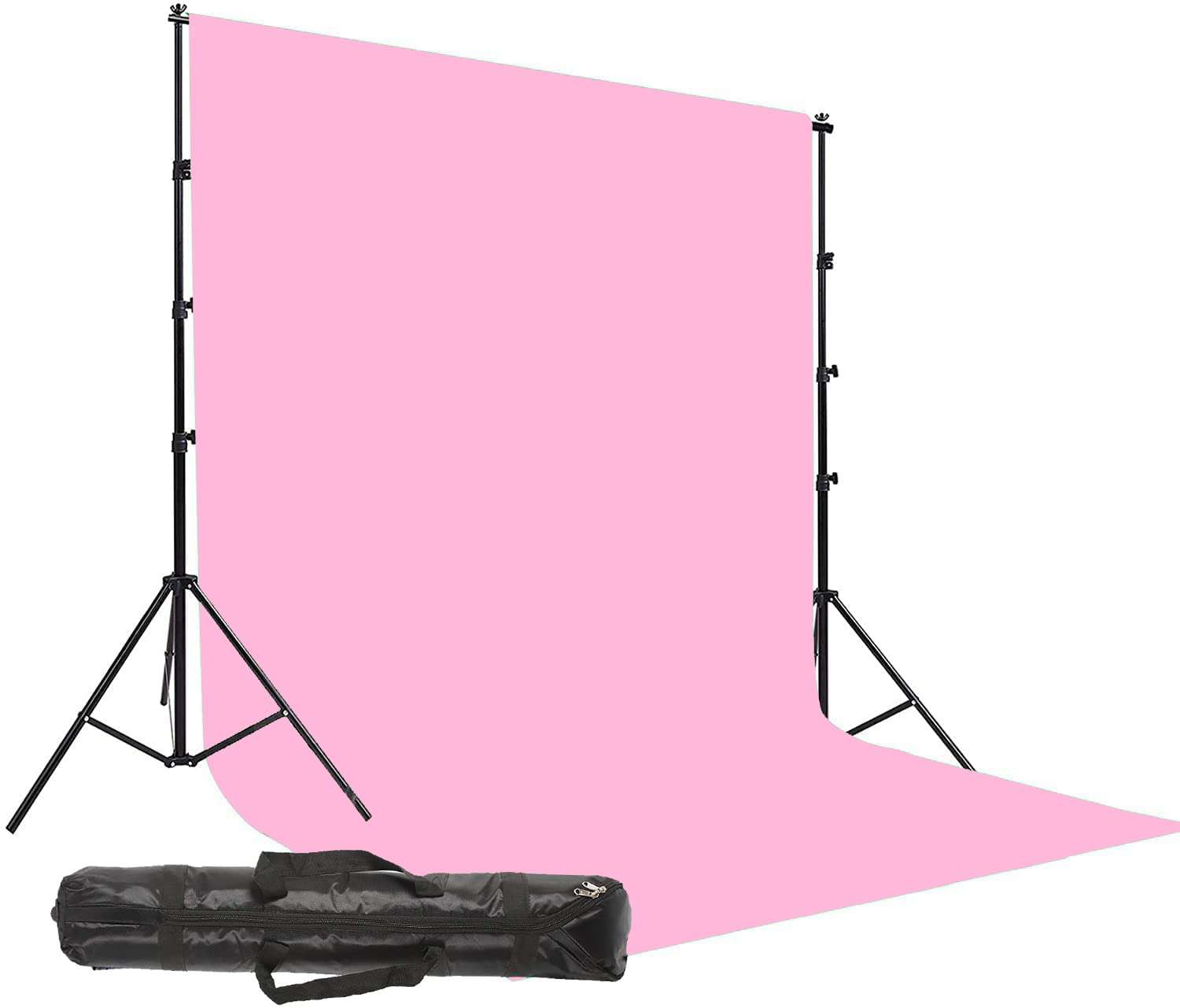 Giftmax Single Holder Umbrella Lighting Kit with Umbrella Studio Light with Backdrop Cloth Screen Photo Background Backdrop Stand Support System (Single Holder Kit + Pink Screen) 5