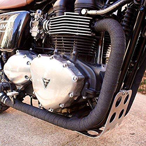 PA Black Silencer Wrap Bike Exhaust Shield for All Royal Enfield Models (Length : 3 Mtrs) W-30