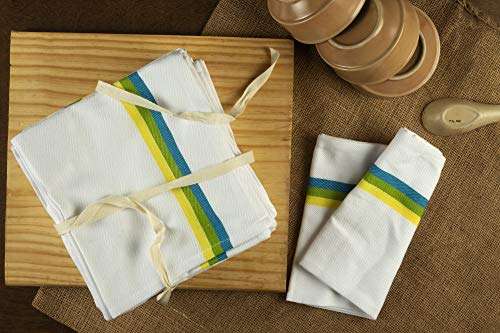 Neolino Kitchen Dish Towels, Herringbone Weave Kitchen Towels, 100% Cotton (Size: 15x25 Inch), Highly Absorbent Bar Towels & Tea Towels - (Set of 12)-Turquoise 3