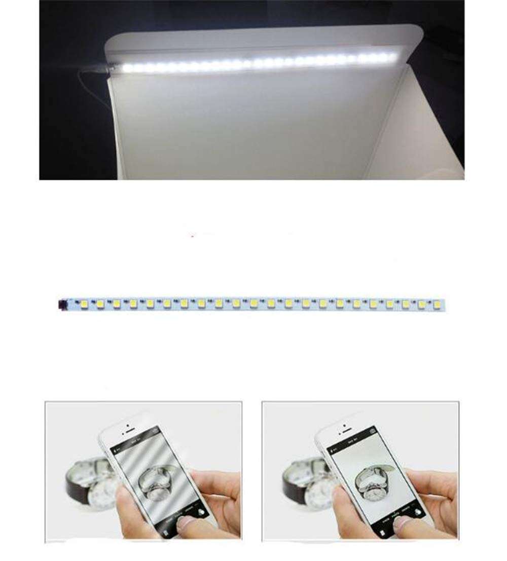 YXIUER Mini Photo Studio Light Box, 40Cm Portable Photography Shooting Light Tent Kit, with 22Pcs LED Light + Black and White Background for Product Display 5