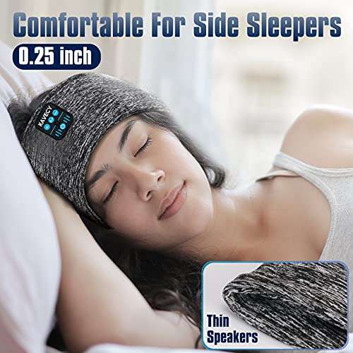 Soft Headband Wireless Headphones for Sleep, Wireless Sleep Earbuds, Comfortable Headphones for Sleeping with Thin HD Stereo Speakers, Sleeping Headsets for Workout, Insomnia, Travel, Yoga, Sport 3