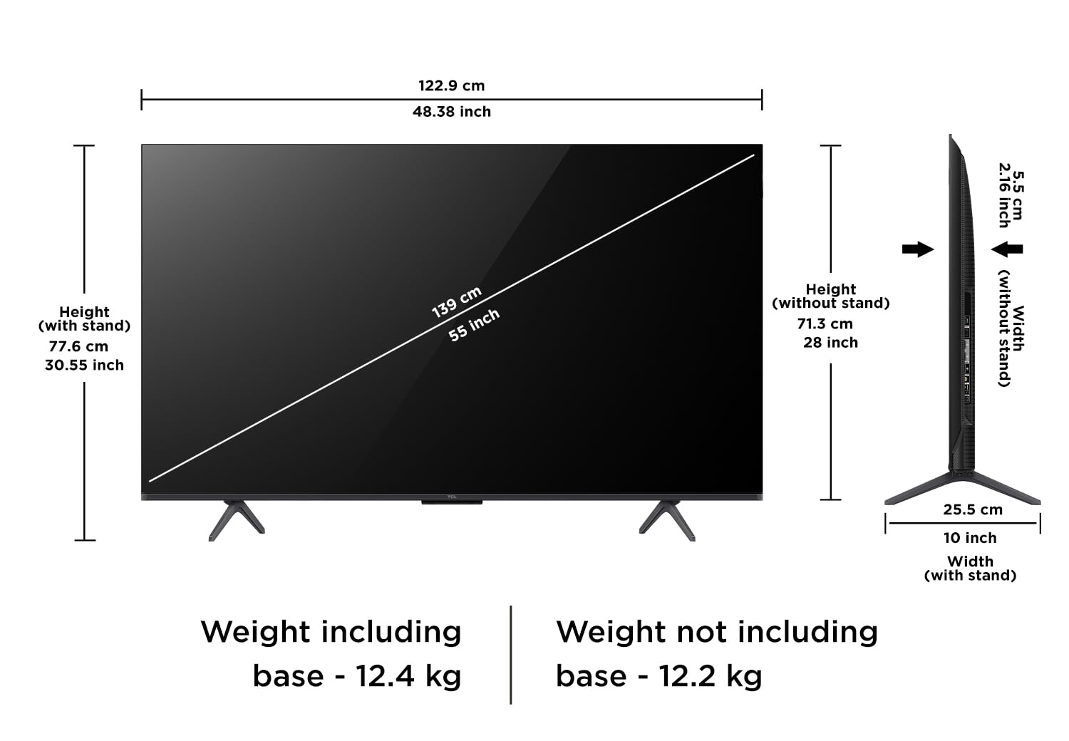 TCL 139 cm (55 inches) 4K UHD Smart QD-Mini LED Google TV 55Q6C 6
