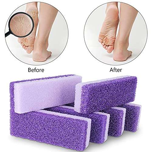 2 in 1 Pumice Stone for Feet,6 Pack Foot Scrubber & Callus Remover, Stone Scrubber for Hard Skin,Foot Pumice,Dead Skin Remover for Feet, Heels, Hands and Body 3
