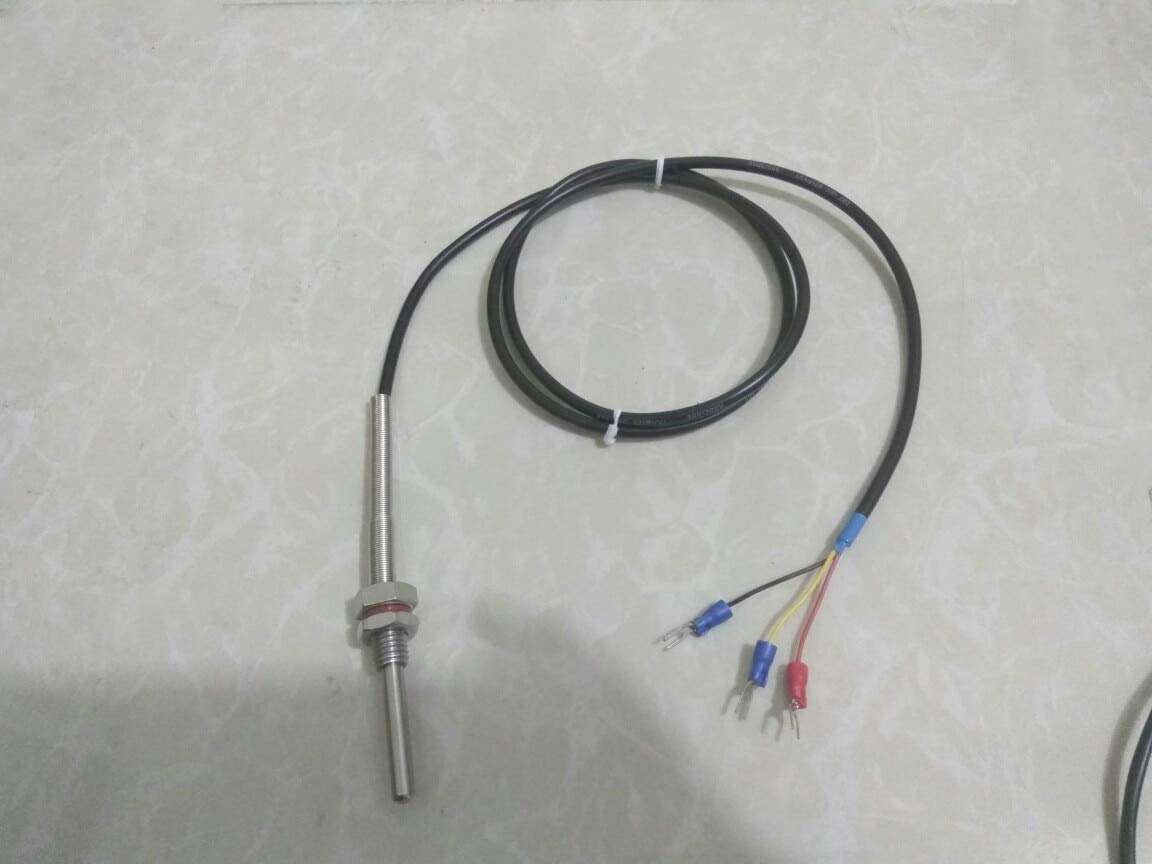 Xucus 1x PT100 SUS304 Housing Platinum Resistance Temperature Sensor G1/2 Thread Probe Dia=6mm 1m Stainless Steel Tube - (Color: L 50mm) 3