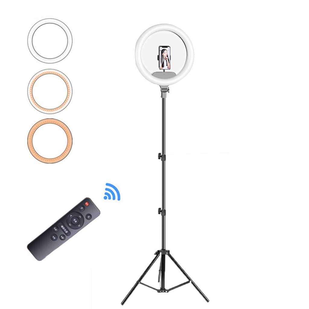 Ring light LED 14.17 Inches, with Tripod Stand for YouTube Videos and Makeup, LED Camera Light with Mobile Phone Holder, LED with 3 Lighting Modes HuaYing 1