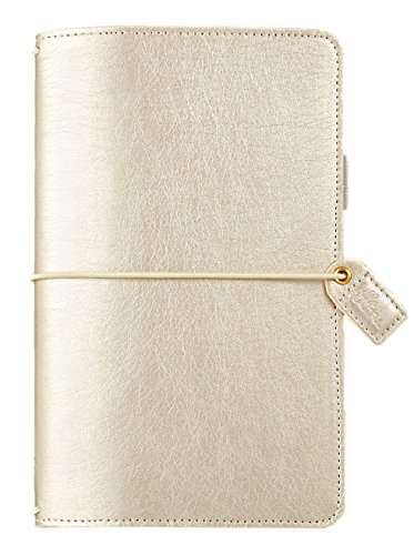 PU Leather Traveler's Journal, Refillable Traveler Journal by Webster's Pages, Small Notebook Cover with Notebook Inserts, for Women, Artists, Writing - Champagne, 5.5" X 1" X 8.75" 3