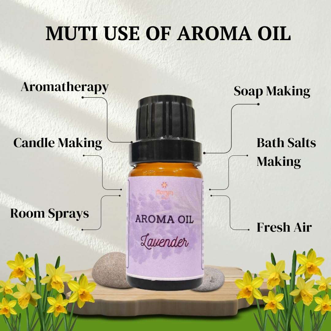 Floryn Decor Aroma Oil For Home Fragrance | Fragrance Aroma Oil (Lavender, Lemongrass, Rose, Jasmine, Sandalwood and Vanilla) - Set of 6 (15 ML Each) 3