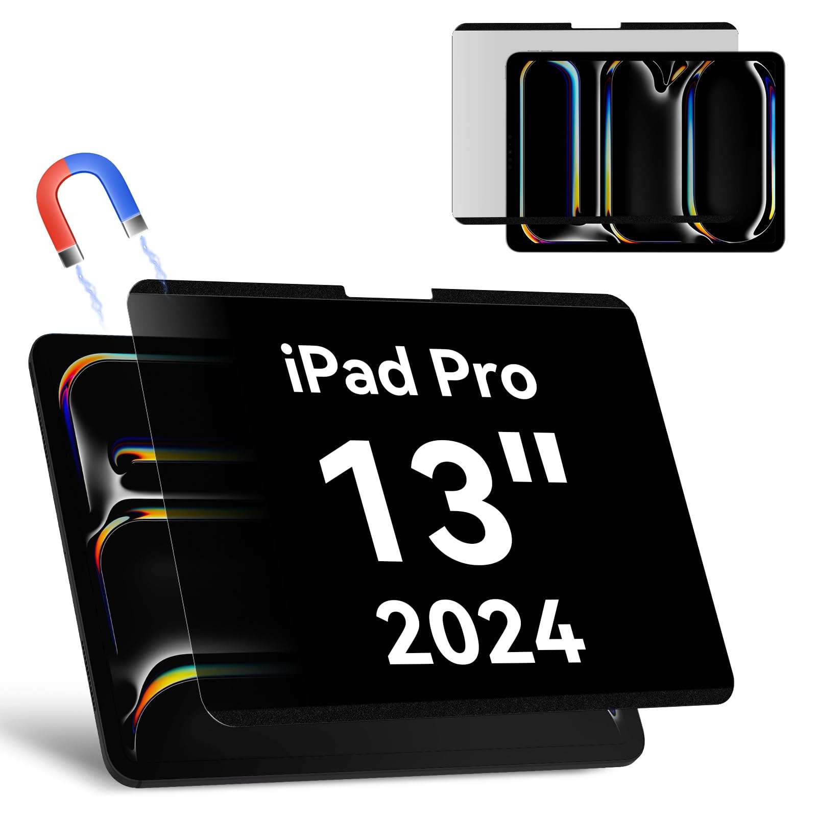 Magnetic Privacy Filter Compatible with iPad Pro 13 Inch 7th (2024, M4), Removable Anti Glare Blue Light Privacy Screen Privacy Screen Privacy Screen 1