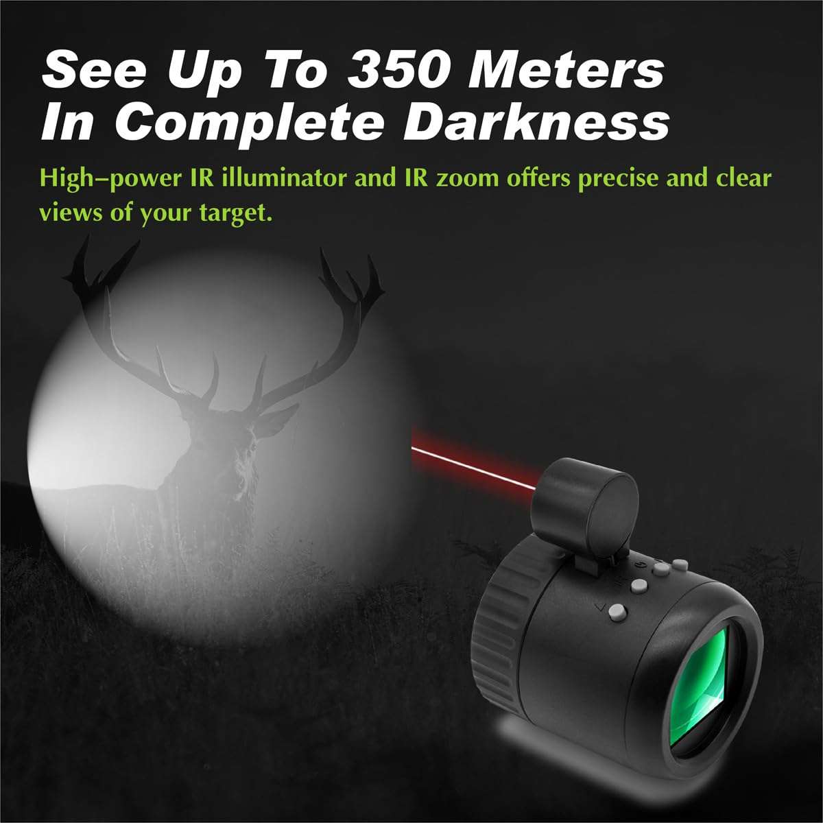 Digital Night Vision monocular Telescope，Day & Night Vision Scope Monocular with 850nm IR 10X Digital Zoom,Easy to Install and use on Various telescopes，and can Also be Used independently(NV100) 5