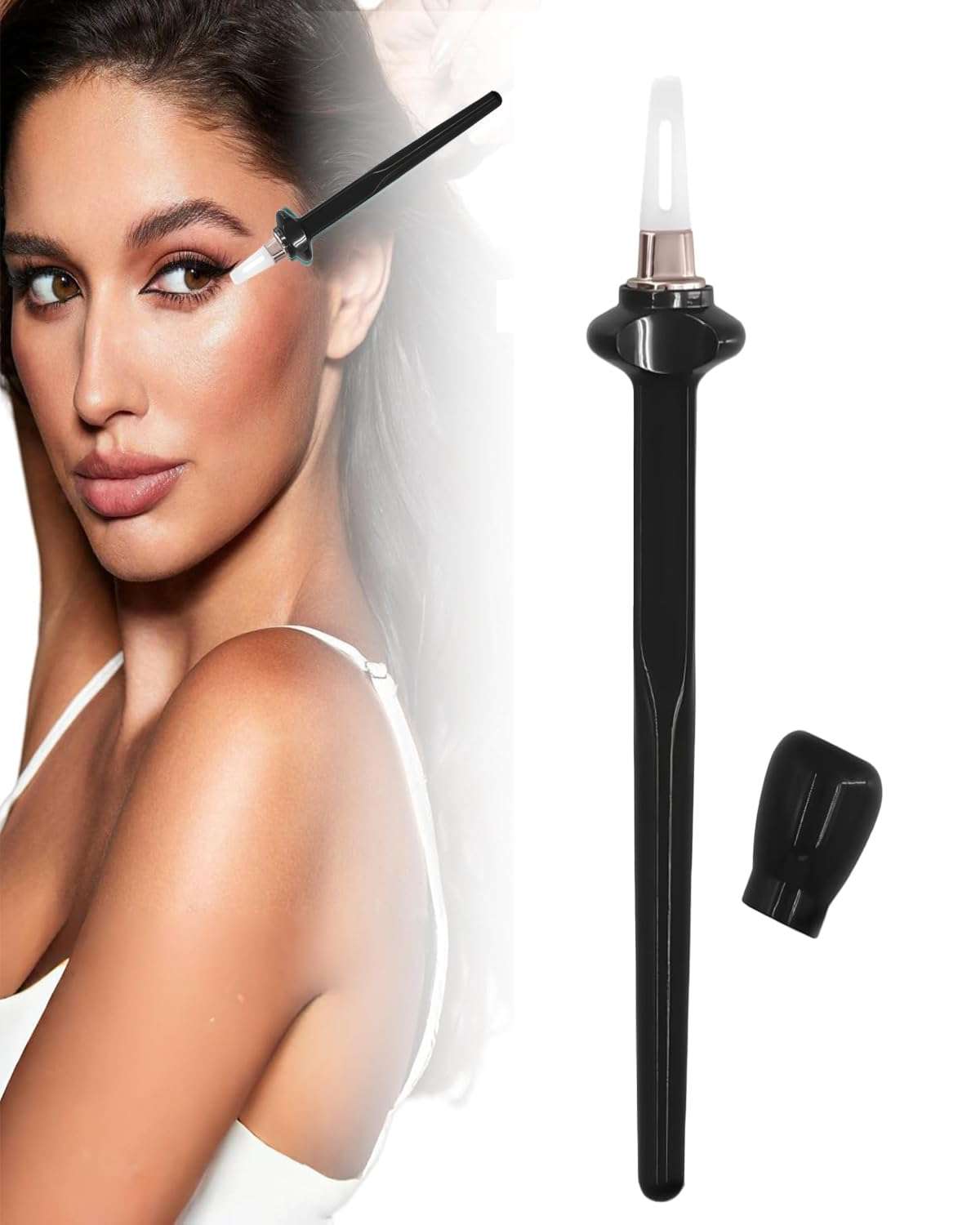 MittiJoy Silicone Eyeliner Brush, Black, Flexible, Easy No-Skip Eyeliner, Perfect for Daily Makeup & Special Occasions, Ideal Gift for Women 1