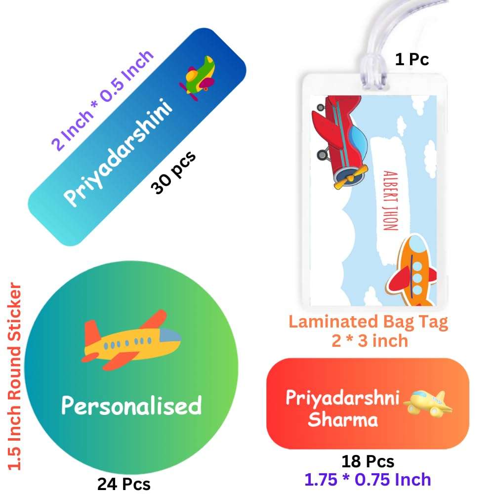 Yellow Nuts Personalized Name Stickers Kids Waterproof Water Bottle Lunch Box 72 Pcs School Bag Lugagge Tag Labels Notebooks Laptop Journals 4