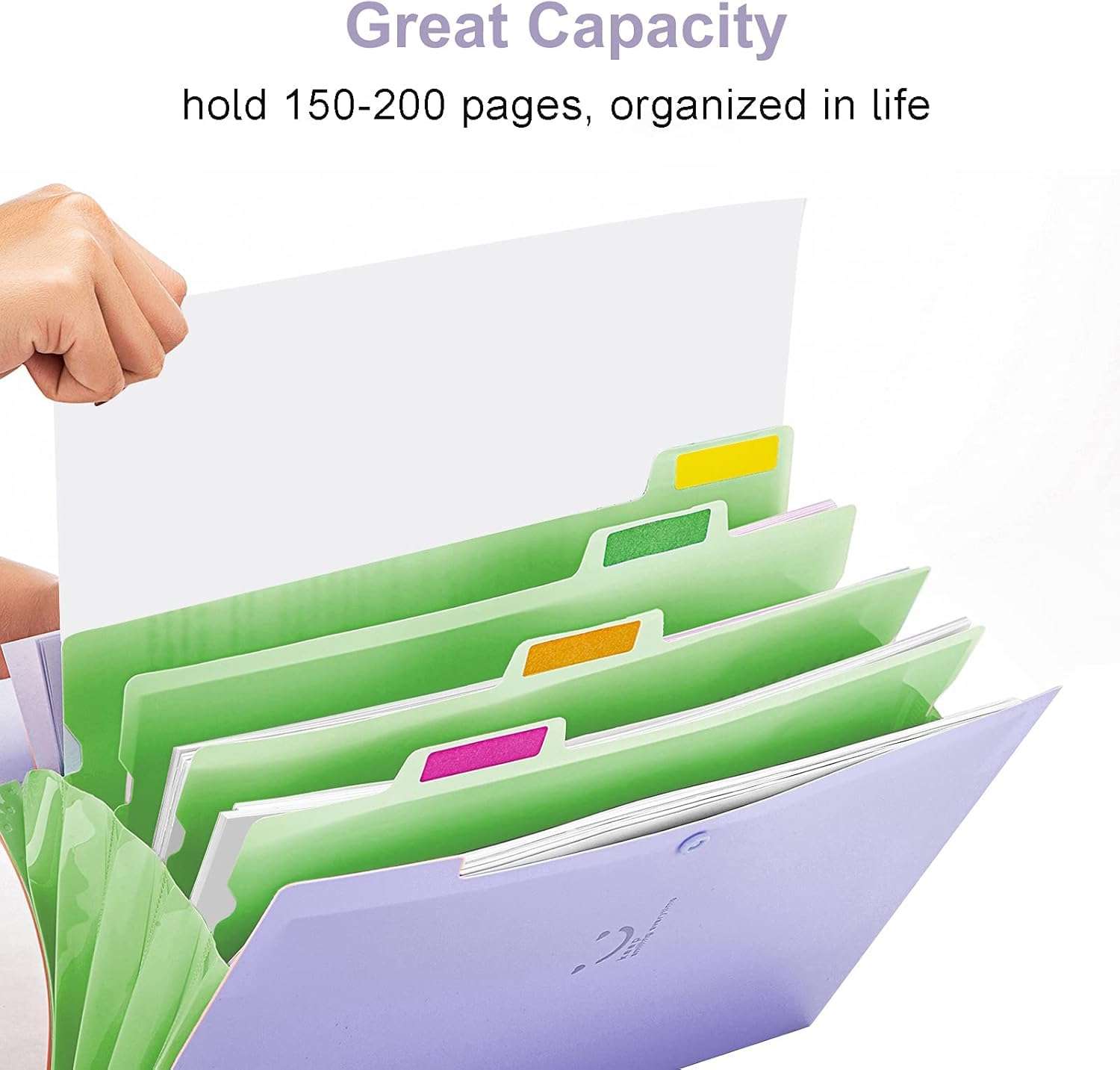 Corslet Accordion File Organizer, Letter Size A4 Document Folder 5 Pocket Expanding Cute File Folder Portable File Organizer for School Office Supplies, File Folders for Documents 5