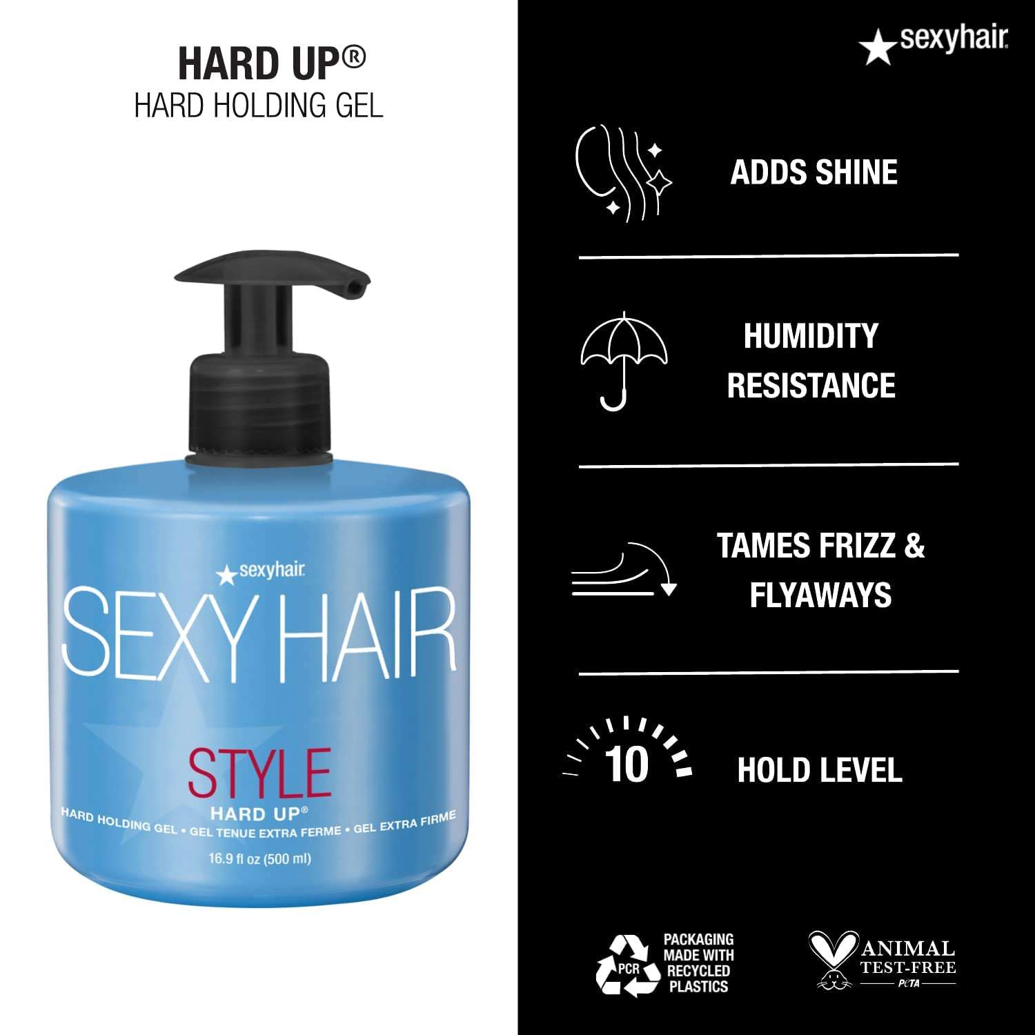 SexyHair Style Hard Up Hard Holding Gel, 16.9 Oz | Extreme Hold | Non-Flaking Formula | All Hair Types 4