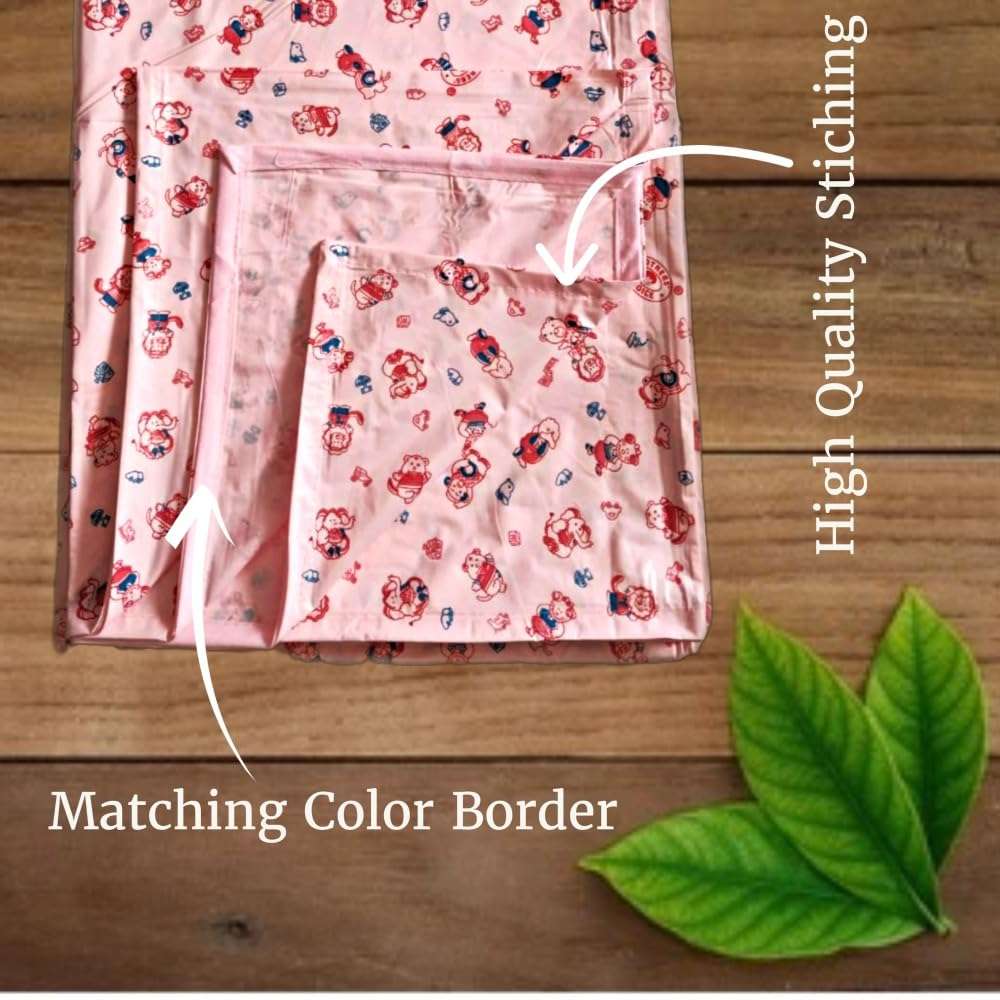 Mothers Choice® Single Waterproof PVC Plastic Mattress Protector/Bed Protection Sheet for Baby and Adult, 78 x 52 Inches - Pack of 1 - Pink 6