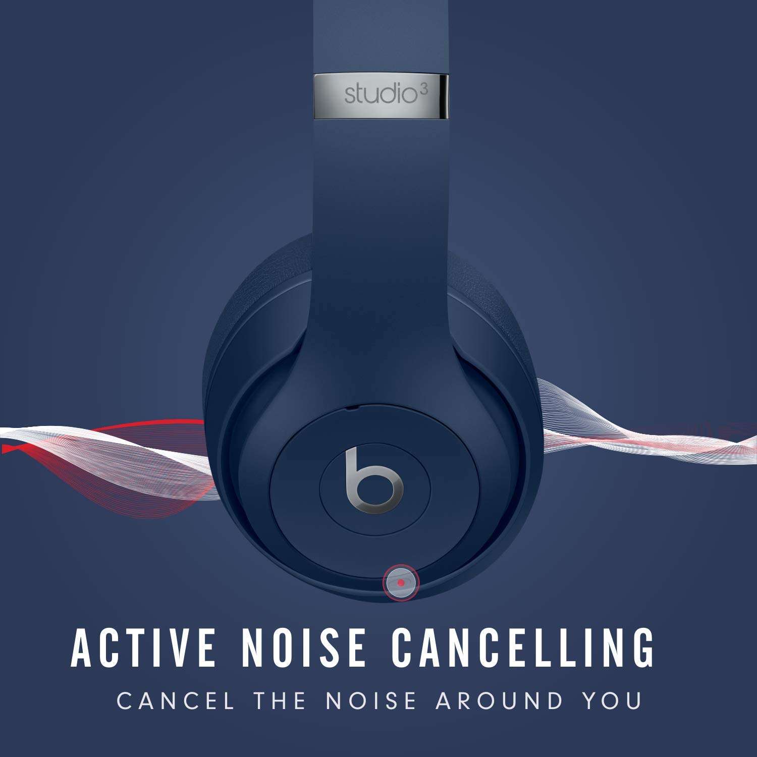 Beats Studio3 Wireless Noise Cancelling On-Ear Headphones - Apple W1 Headphone Chip, Class 1 Bluetooth, Active Noise Cancelling, 22 Hours of Listening Time, Built-in Microphone - Blue 3