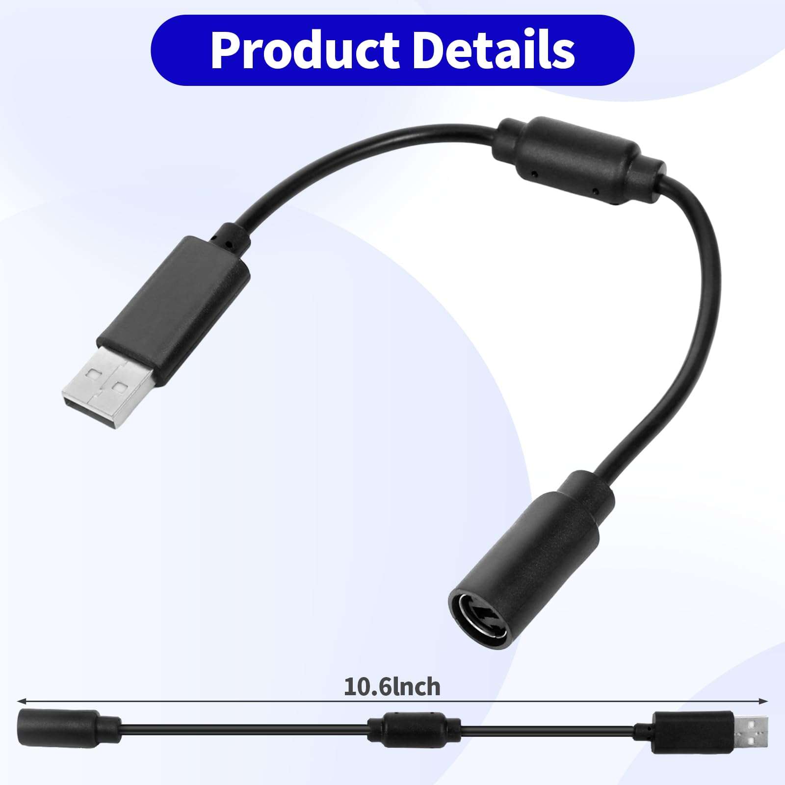 2 Pcs USB Breakaway Cable Compatible with Logitech G920,Usb Breakaway Cord Replacement Compatible with Thrustmaster Ferrari 458 Spider Racing Wheel Cord,Safety Cords Adapter Replacement Accessory 3