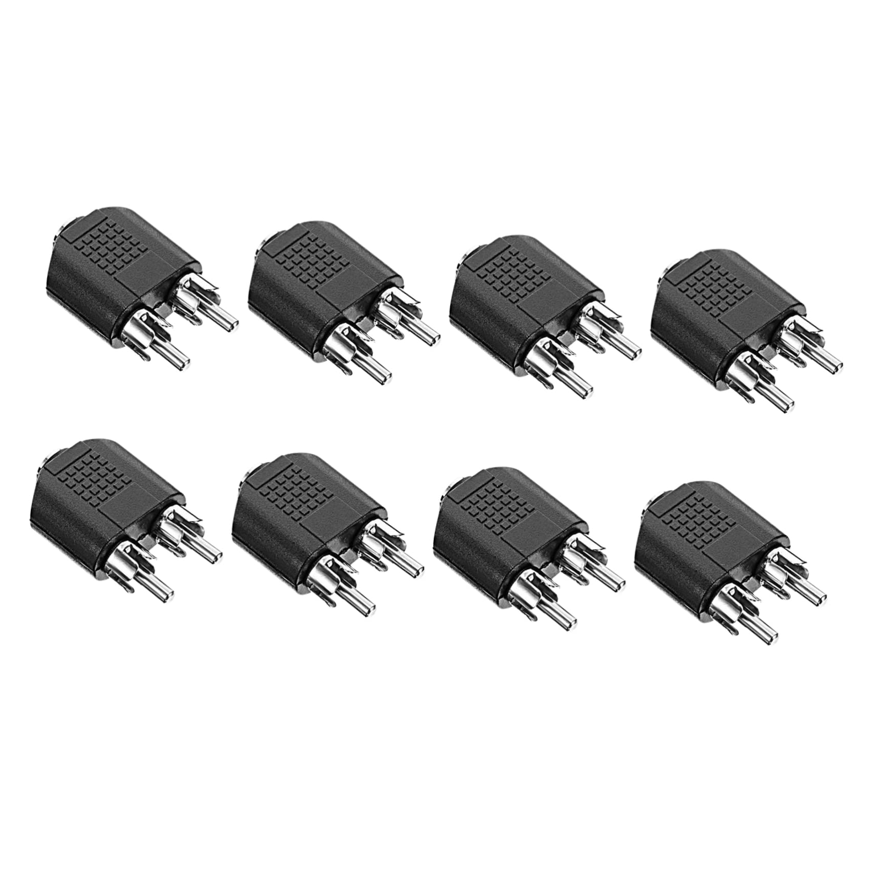 Hoement 8pcs 2 Audio Converter Headphone Charger Cord Wired to USB Mic Power Guitar Cable Antenna Stereo USB c to Adapter to Audio Jack Dual to Dual Cable Adapters Amp Aux Zinc Alloy Black 1