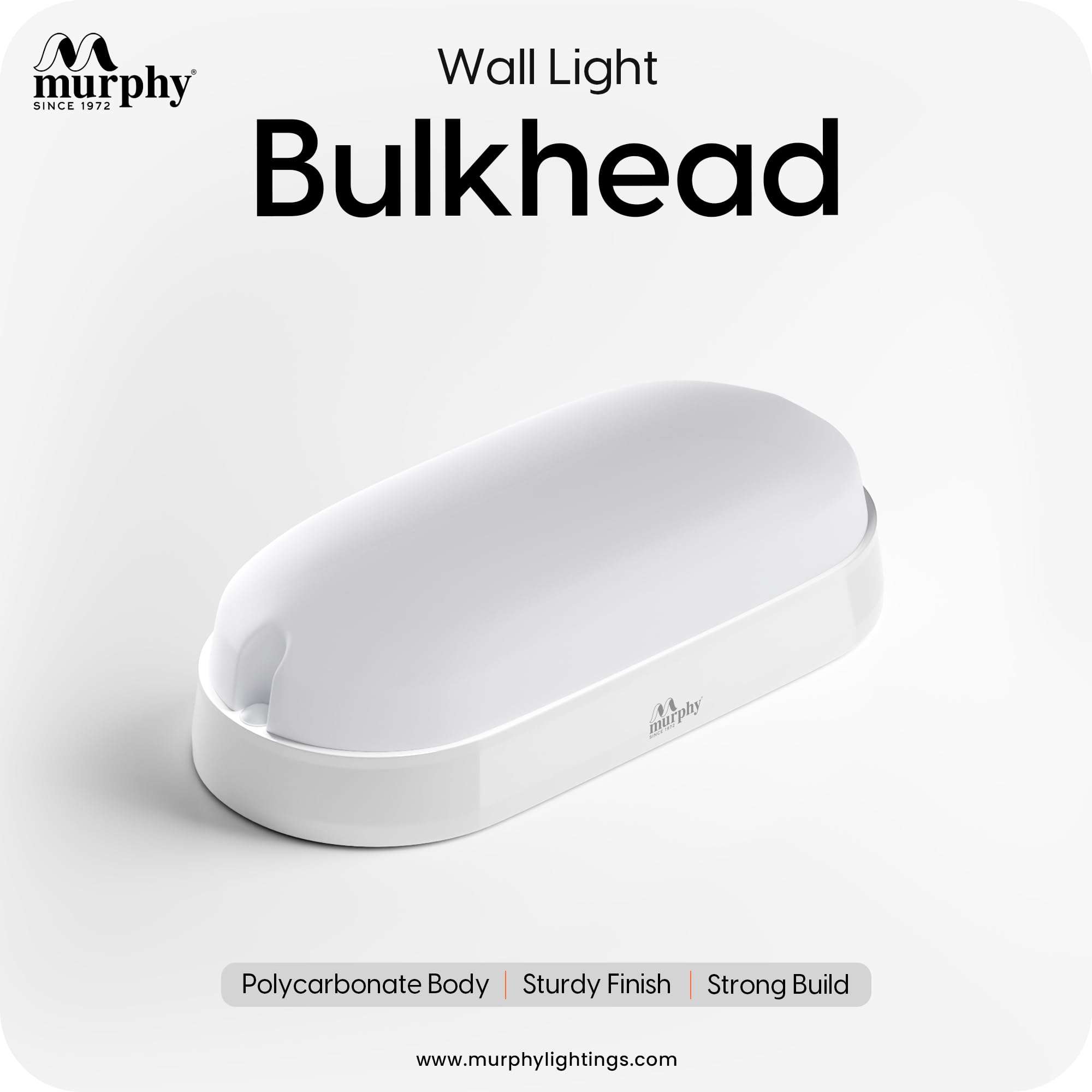 Murphy 20W LED Oval Shape Bulkhead Wall Lamp | IP66 Waterproof Outdoor Light for Gardens, Porches & Bathrooms | Cool White, Pack of 2 | 2-Year Warranty 3