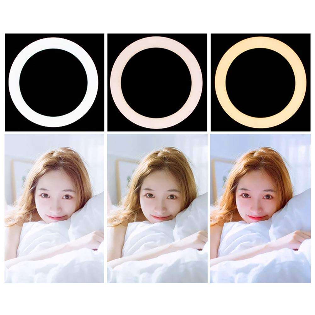 OCUhome Ring Light, LED Ringlight Kit, Ring Light with Stand, Portable 10 Inch LED Ring Fill Light Selfie Photo Video Studio USB Dimmable Lamp for Live Stream Tripod Holder 6