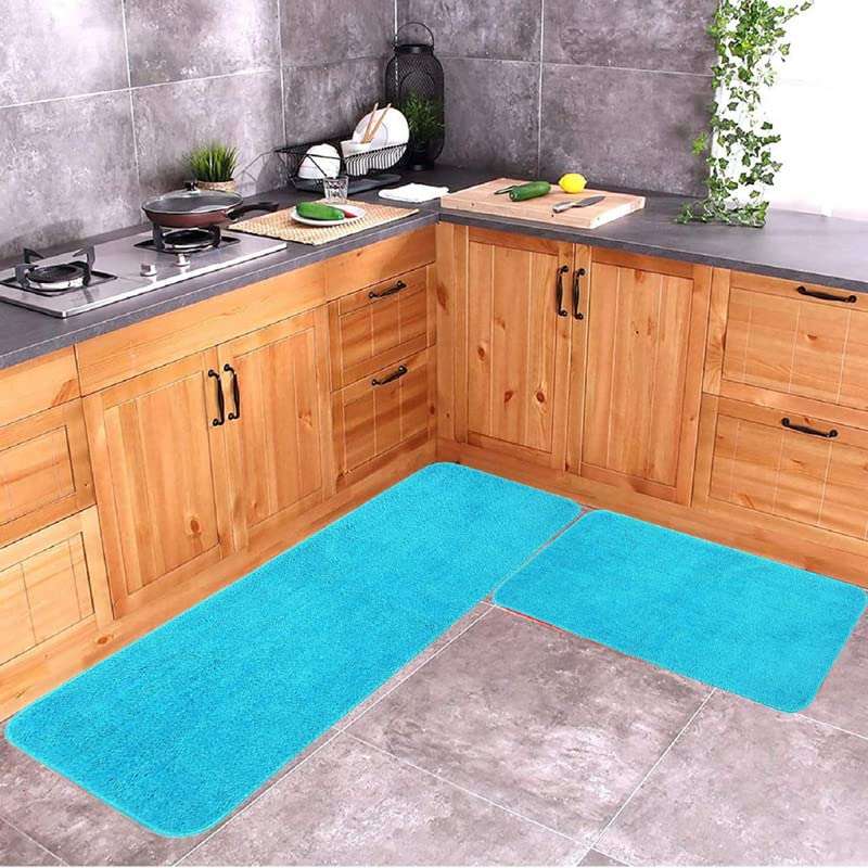 Bruxism® Microfiber Bathroom Mat | Bathroom Rugs and Mats 2 Piece Fast Dry Anti Slip Bath Mats Soft Plush Plain Design for Shower Bathroom Contour Toilet Rugs (Red) (40X60CM & 40X120CM) 5