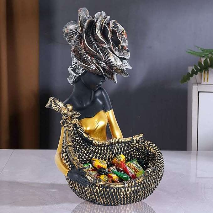 ZART Candy Sculpture Decorative Vase, Candy Girl Statue, Home or Gift Accent, Birthday or Christmas Decoration 1