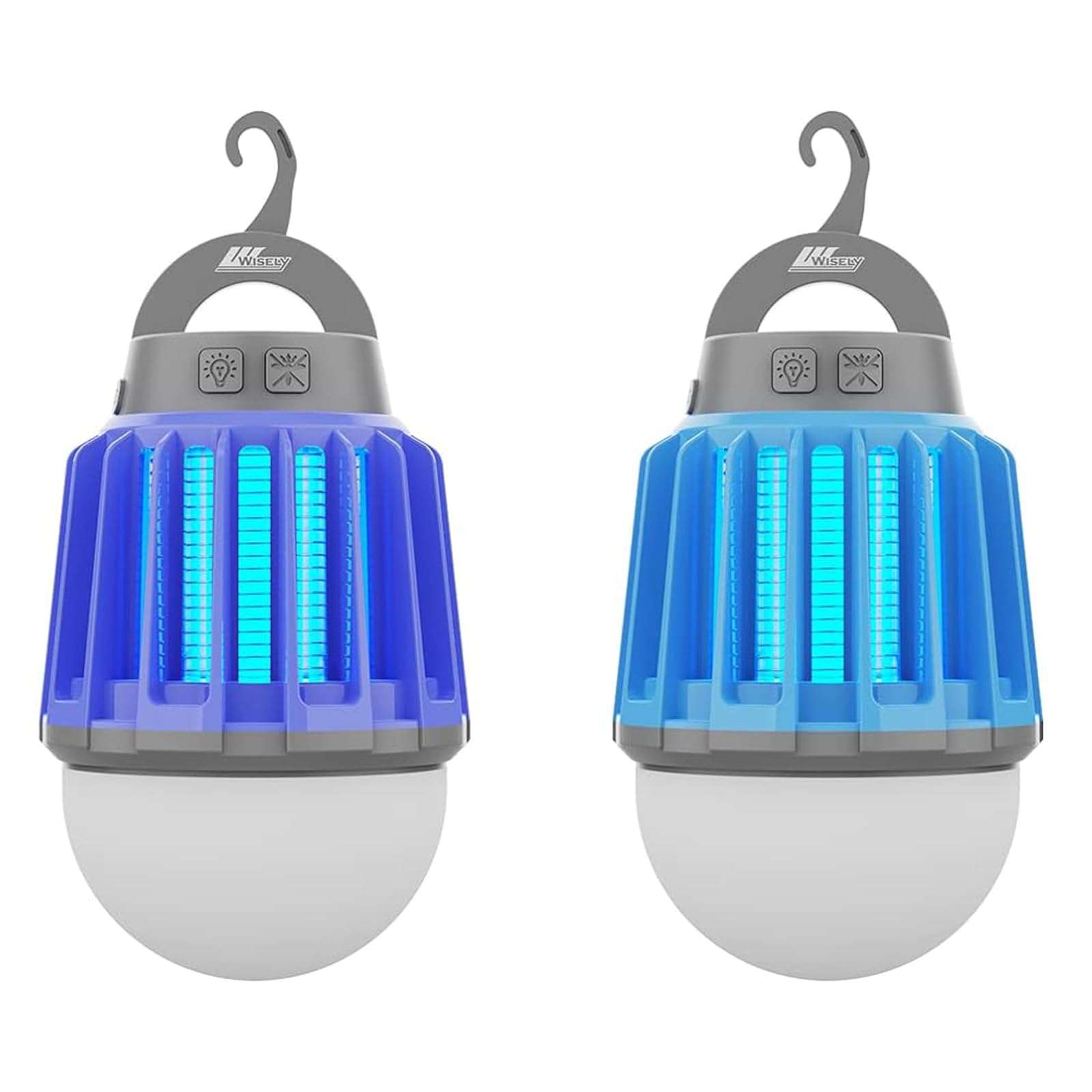 Wisely Bug Zapper Outdoor/Indoor Electric, USB-C Rechargeable Mosquito Killer Lantern Lamp, Portable Insect Electronic Zapper Indoor Trap, with LED Light 2PK 1
