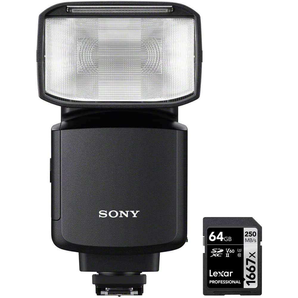 Sony HVL-F60RM2 Compact Wireless Radio Flash Bundle with Lexar Professional SDHC/SDXC 1667x UHS-II 64GB Memory Card 1