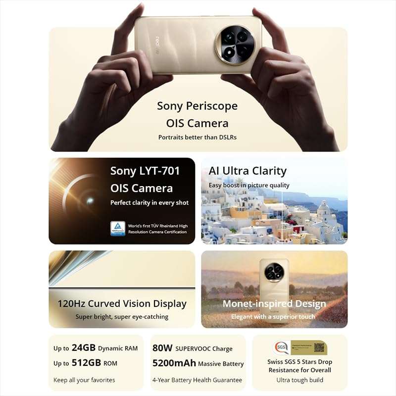 realme 13 Pro+ Dual-SIM 256GB ROM + 8GB RAM (GSM Only | No CDMA) Factory Unlocked 5G Smartphone (Emerald Green) - International Version 6