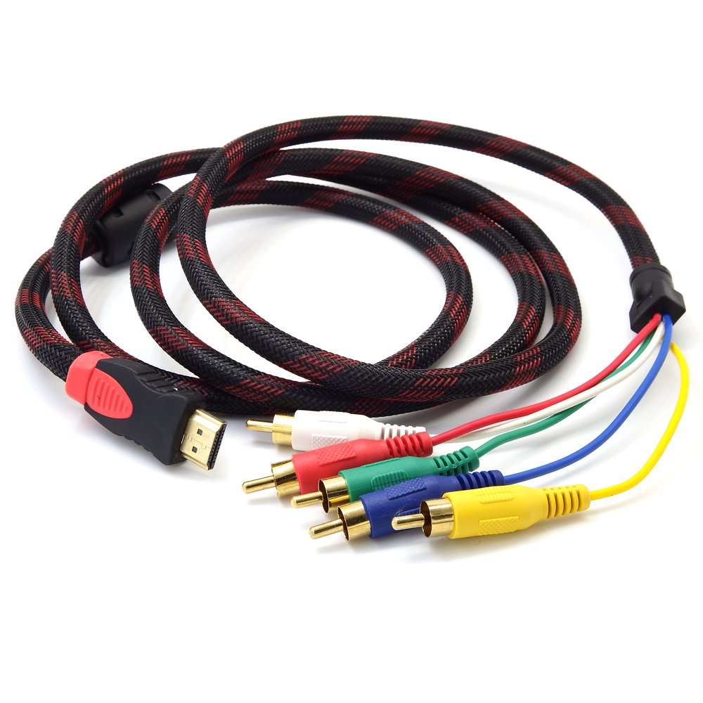 ANRANK HR5108AK 5FT Full HD 1080P HDMI Male to 5 RCA RGB Audio Video AV Component Cable 4