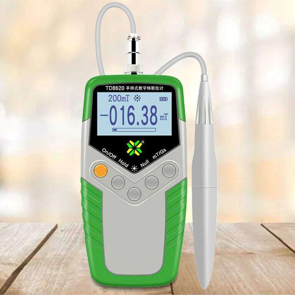 TD8620 Digital Gauss Meter Handheld Digital Tester Meter mT/Gs Magnetic Flux Met High Precision Gaussmeter Fluxmeter Surface Magnetic Field Tester with Probe 0-2400mT 4